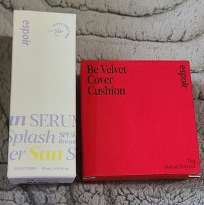 Espoir Be Velvet Cover Cushion Foundation and Water splash Sun Serum Set